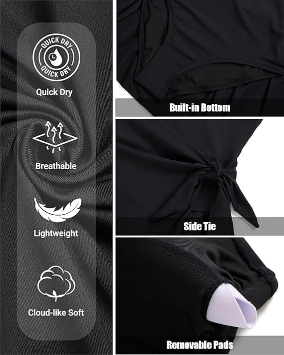 Ocevara One Piece Swim Dress for Women - One Shoulder Tummy Control Swimsuit with Skirt - image 13