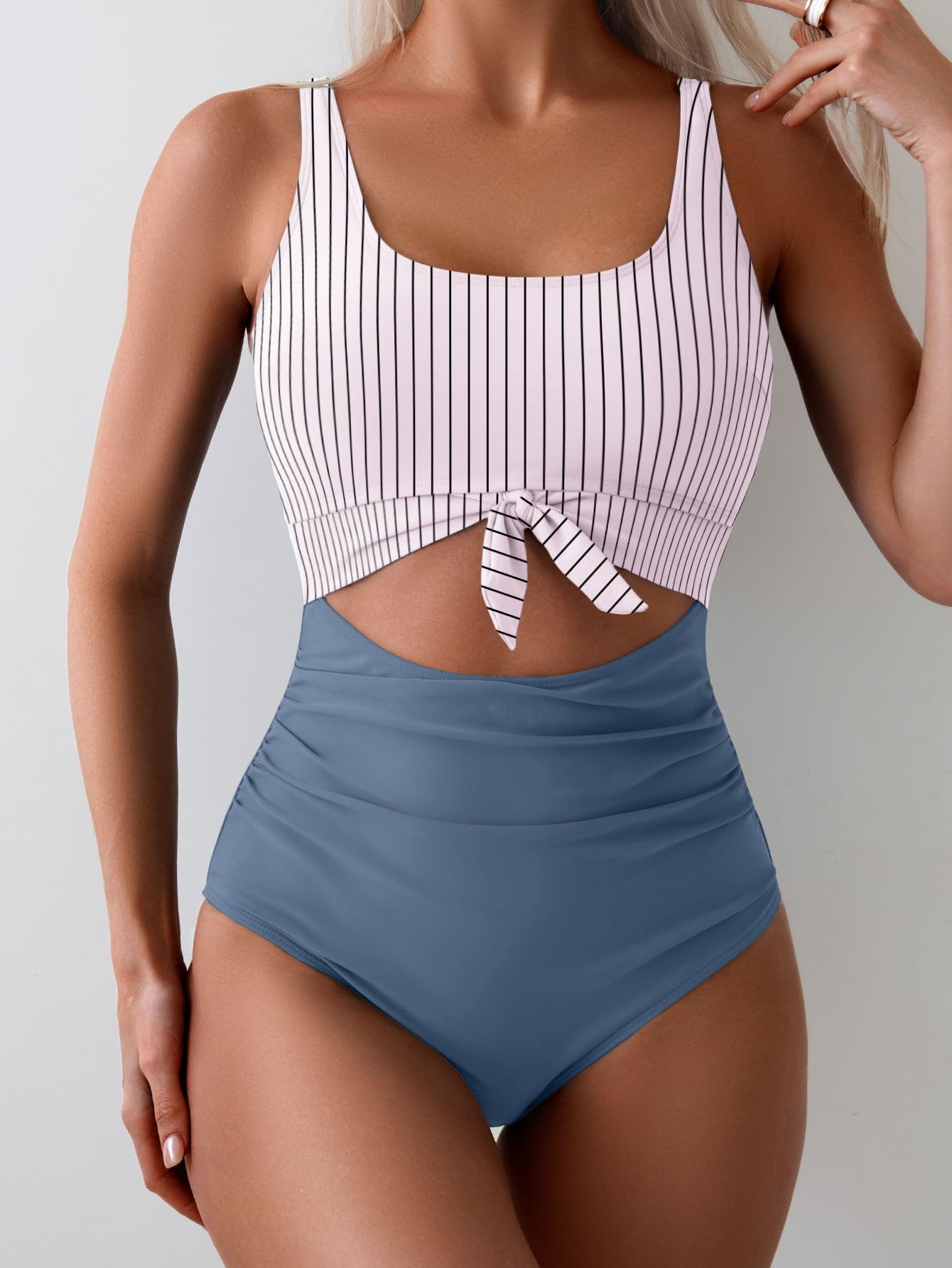 Ocevara Ocevara - Women's One Piece Swimsuit Tummy Control Slimming Bathing Suit Cutout Tie Knot - image 12