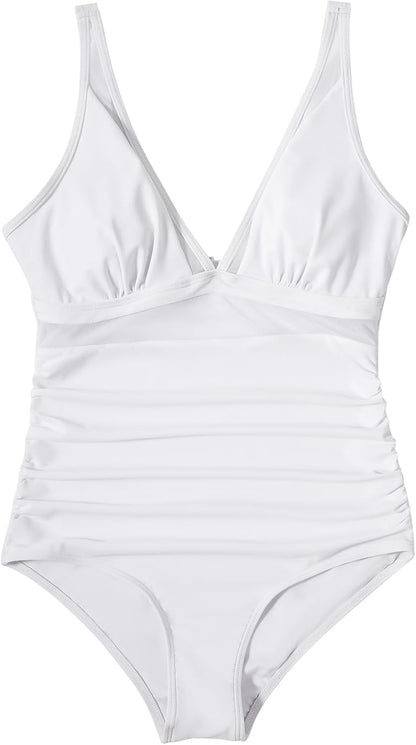 Ocevara Ocevara - Women Sexy Mesh Tummy Control Swimsuit Push Up High Waisted Bathing Suit - image 13