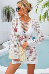 Ocevara Hollow Pentagram Design Swimsuit Cover Up - image 1