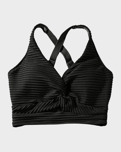 Ocevara Ocevara - Textured Knot-Front High-Waisted Bikini Set - image 39