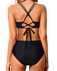 Ocevara Ocevara - Women High Waisted Bikini Set Two Piece Swimsuits Push up Wrap Swim Suits Top Tummy - image 3