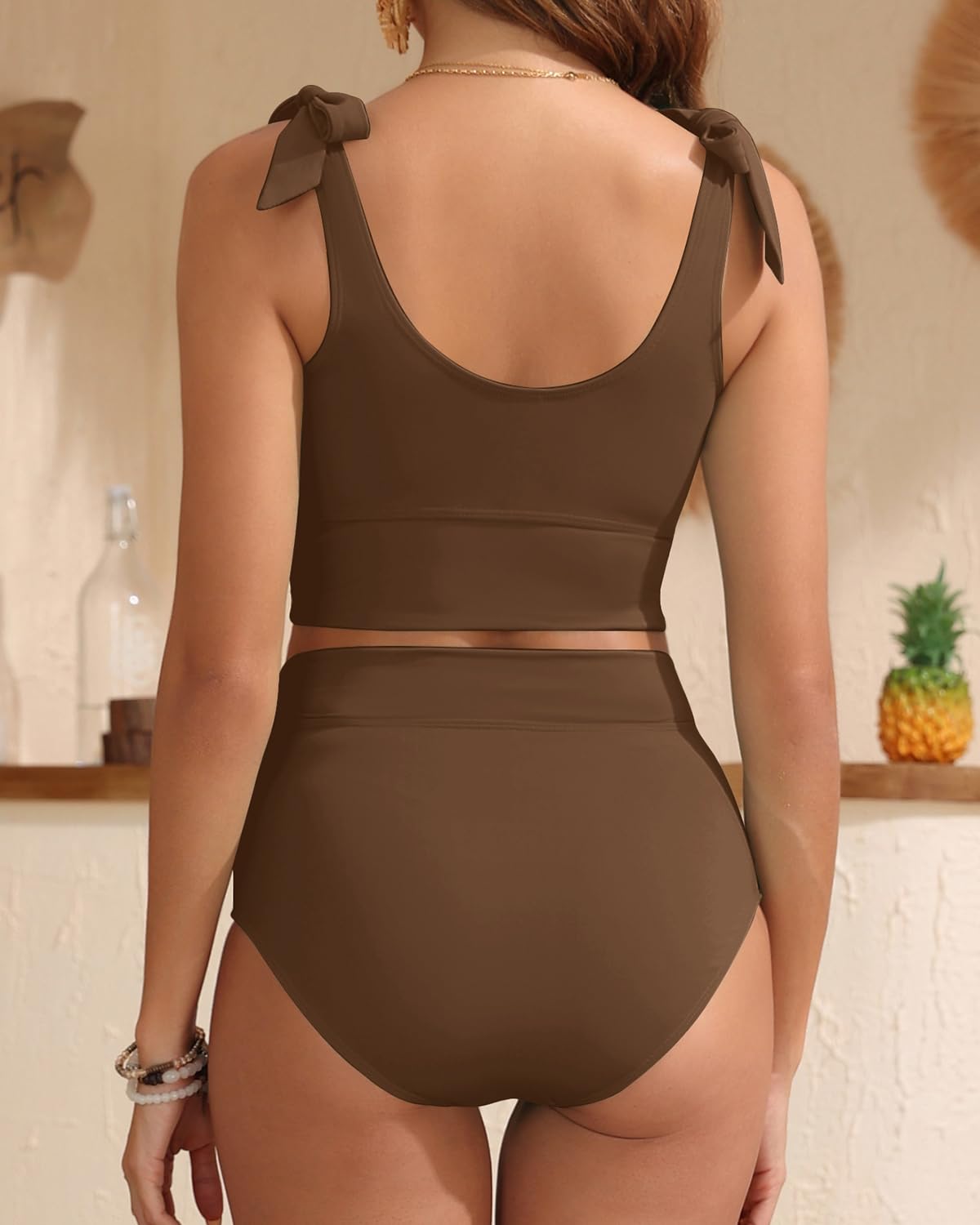 Ocevara Ocevara - Two Piece High Waisted Swimsuits Women Tummy Control Bikini Modest Bathing Suit - image 9