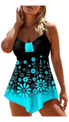 Daisy Print Three-Piece Swim Set