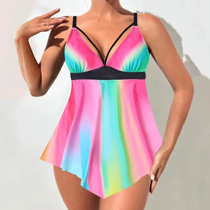 Summer Halter Two-Piece Tankini Set
