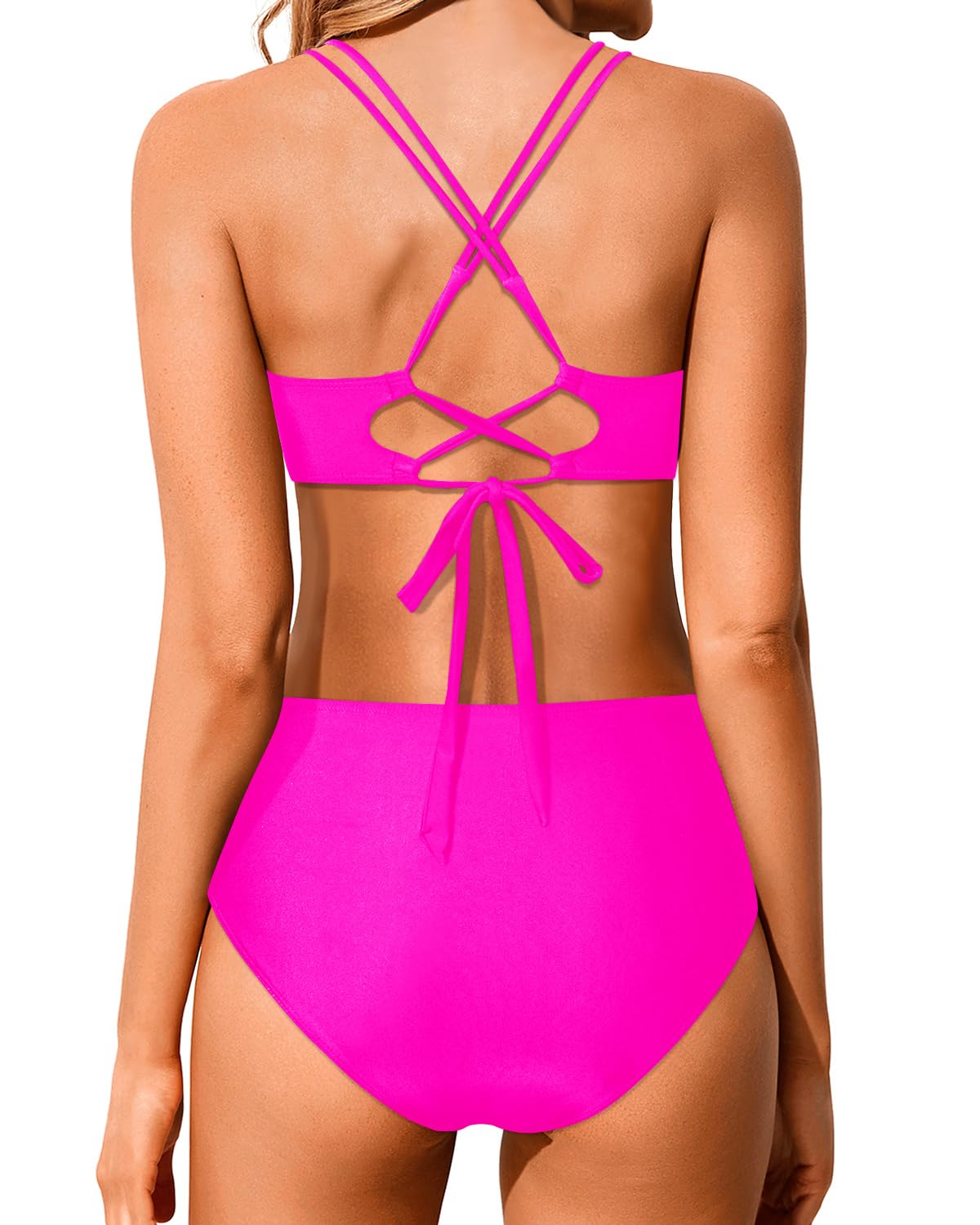 Ocevara Ocevara - Women High Waisted Bikini Set Two Piece Swimsuits Push up Wrap Swim Suits Top Tummy - image 11