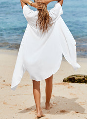 Ocevara Ocevara - White Solid Color Long Sun-proof Cardigan Cover Up - image 2