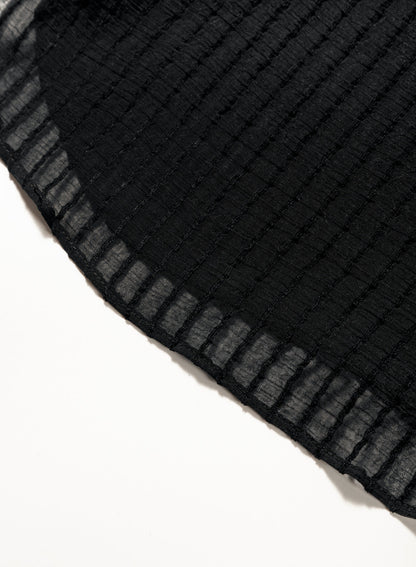 Ocevara Ocevara - Black Solid Color Tie Sun-proof Belt Sexy V Neck Cover Up - image 9
