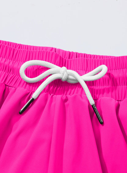 Ocevara Ocevara - Pink Solid Color Simple Versatile High Waist Swim Short - image 10