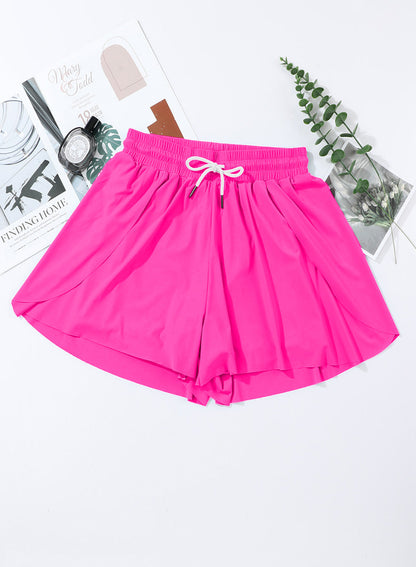 Ocevara Ocevara - Pink Solid Color Simple Versatile High Waist Swim Short - image 12