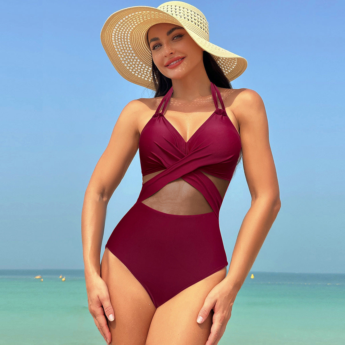Ocevara Ocevara - Women's One Piece Swimsuits Mesh Tummy Control High Waisted Bathing Suit Wrap Tie - image 16