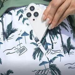 Olive Palm Print Blouson Tankini and Swim Shorts Set