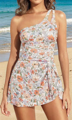 Ocevara One Piece Swim Dress for Women - One Shoulder Tummy Control Swimsuit with Skirt - image 1
