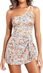 Ocevara One Piece Swim Dress for Women - One Shoulder Tummy Control Swimsuit with Skirt - image 3