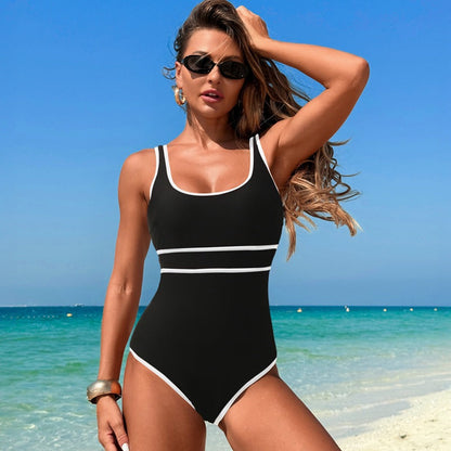 Ocevara Ocevara - One Piece Boho Swimsuits for Women High Waisted Tummy Control Cutout Vintage - image 2