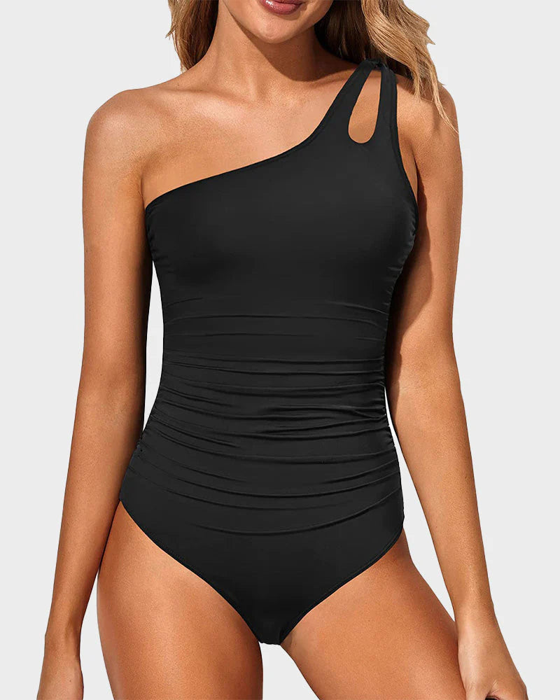 Ocevara Ocevara - One Shoulder One Piece Swimsuit for Women Tummy Control Bathing Suits - image 3