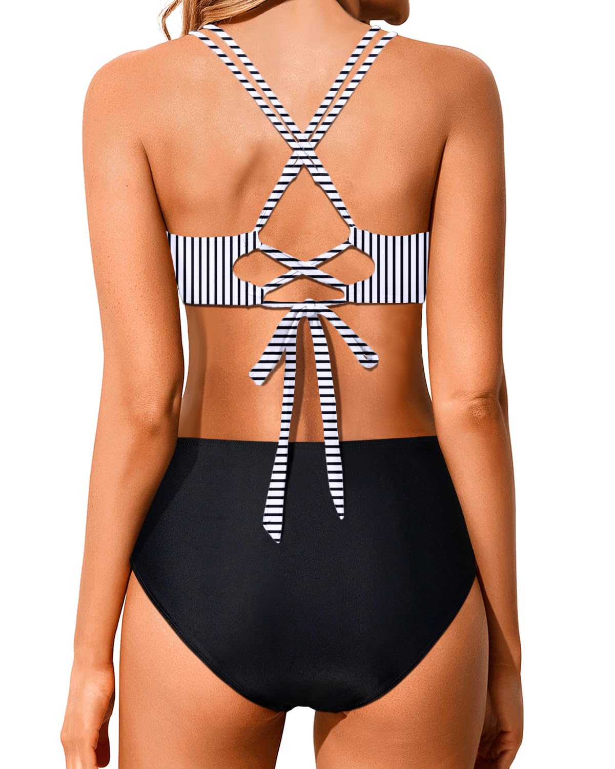 Ocevara Ocevara - Women High Waisted Bikini Set Two Piece Swimsuits Push up Wrap Swim Suits Top Tummy - image 19