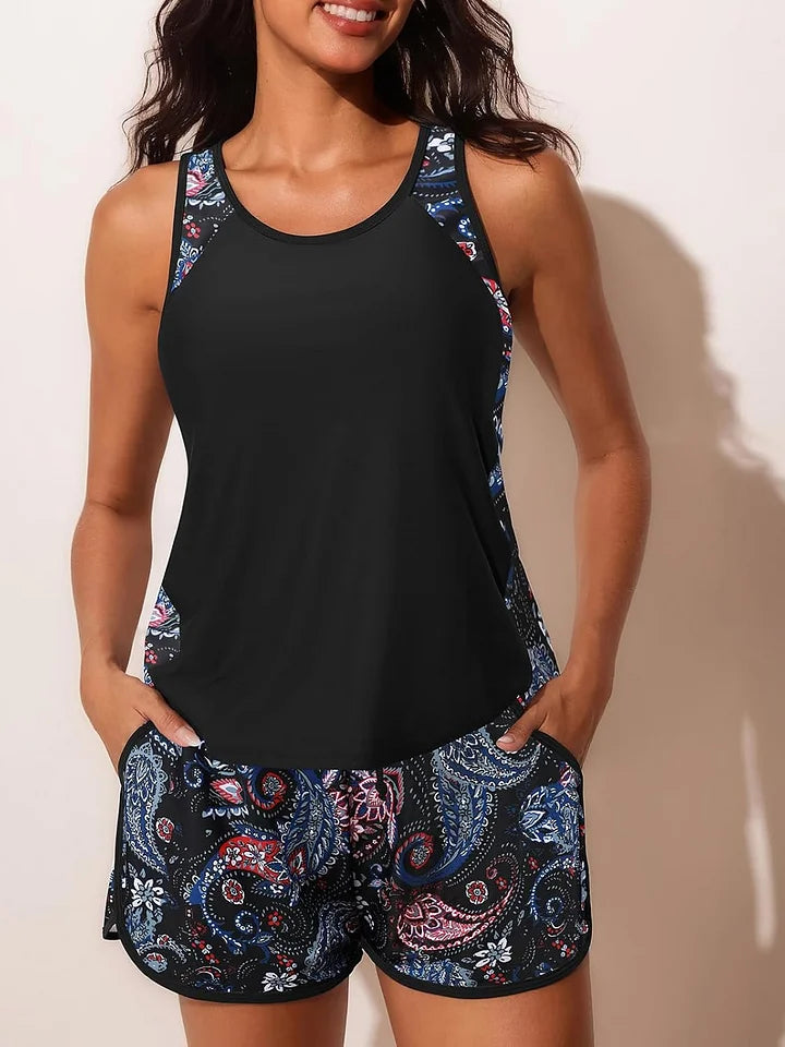 Ocevara Blouson Tankini Swimsuits for Women Tummy Control Two Piece Bathing Suits with Sporty Pockets - image 16