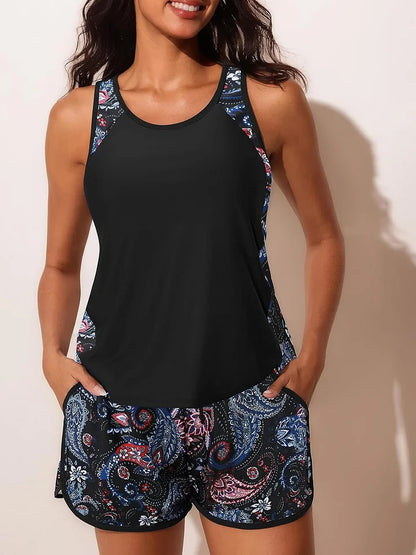 Ocevara Blouson Tankini Swimsuits for Women Tummy Control Two Piece Bathing Suits with Sporty Pockets - image 16