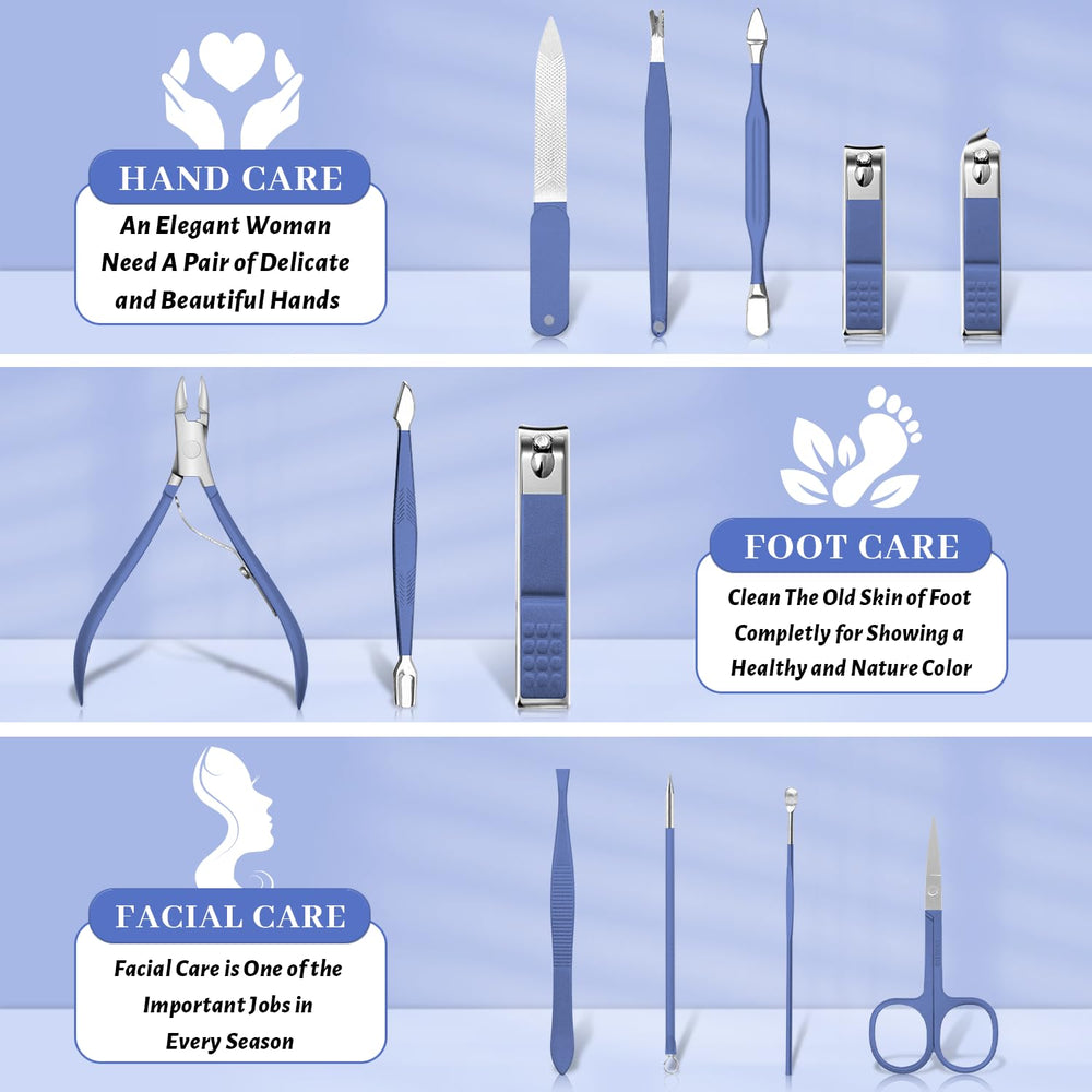 Ocevara Manicure Pedicure Set, 12 Pcs Nail Care Kit for Women, Mens Nail Grooming Kit, Manicure & - image 20