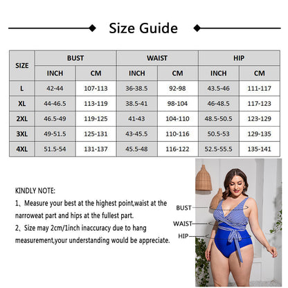 Ocevara Solid Striped Plus Size One-Piece Swimsuit - image 13