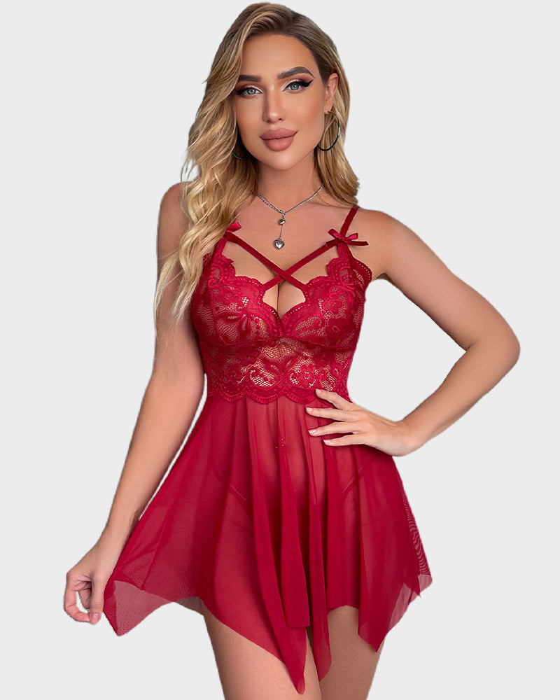 Ocevara Sexy Strappy Sheer Lace Nightgown - image 12