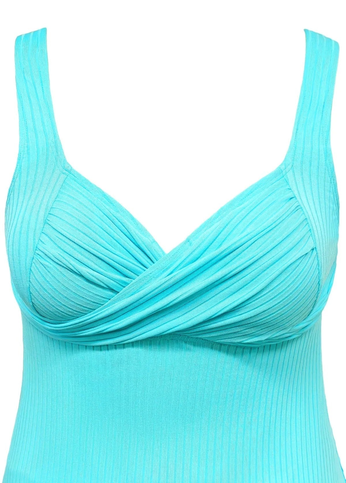 Ocevara Mid Waisted Leaf Print Cyan Tankini Set - image 5