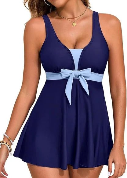 Ocevara Women Printed Two Piece Tankini Swimsuits Tummy Control Swim Dress High Waisted Boyshort with - image 1
