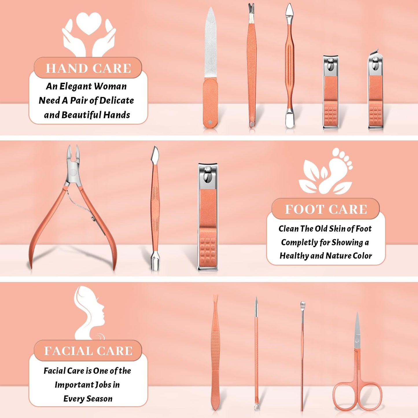 Ocevara Manicure Pedicure Set, 12 Pcs Nail Care Kit for Women, Mens Nail Grooming Kit, Manicure & - image 14